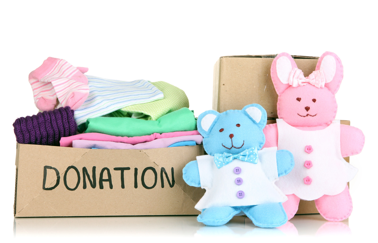 Box with donations for kids